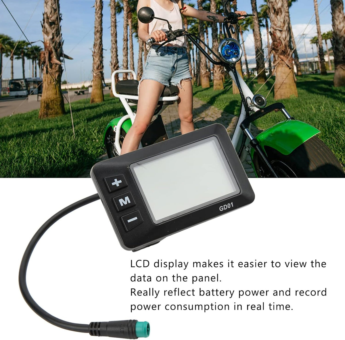 5 Pin Waterproof Speedometer and Odometer with Backlight LCD Display S6397