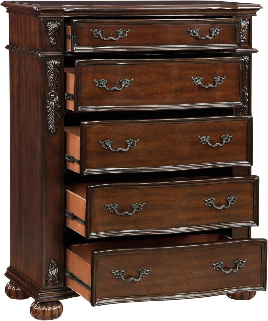 Cherry Finish 5 Drawer Chest N549195