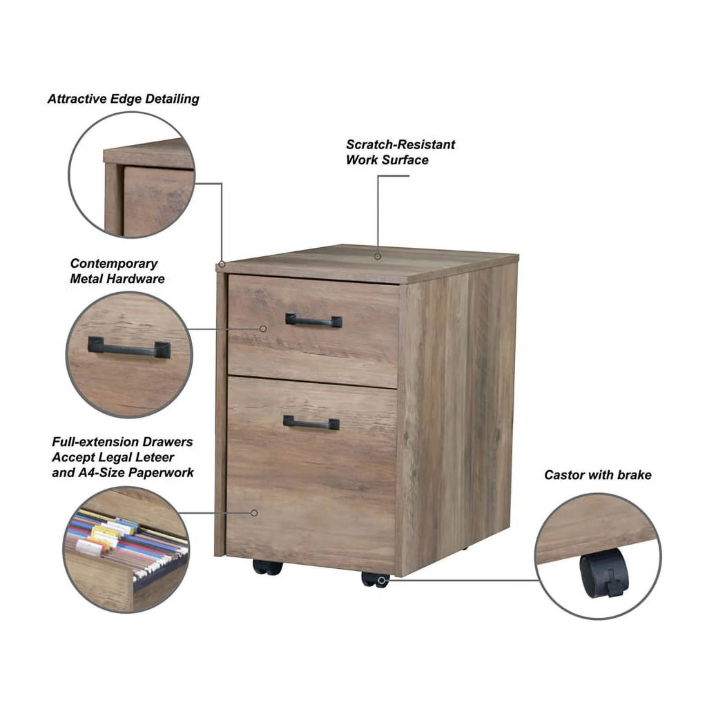 Rustic Oak Finish Mobile File Cabinet I674942