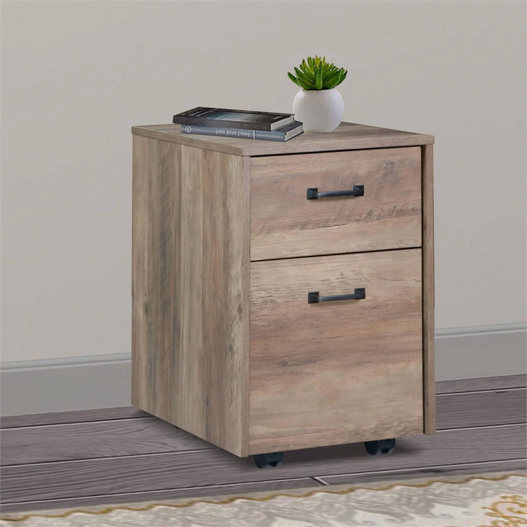 Rustic Oak Finish Mobile File Cabinet I674942