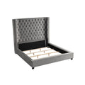 Velvet Upholstered Queen Platform Bed D146