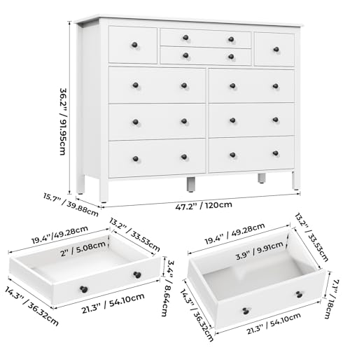 Black 10 Drawer Wood Dresser L12254