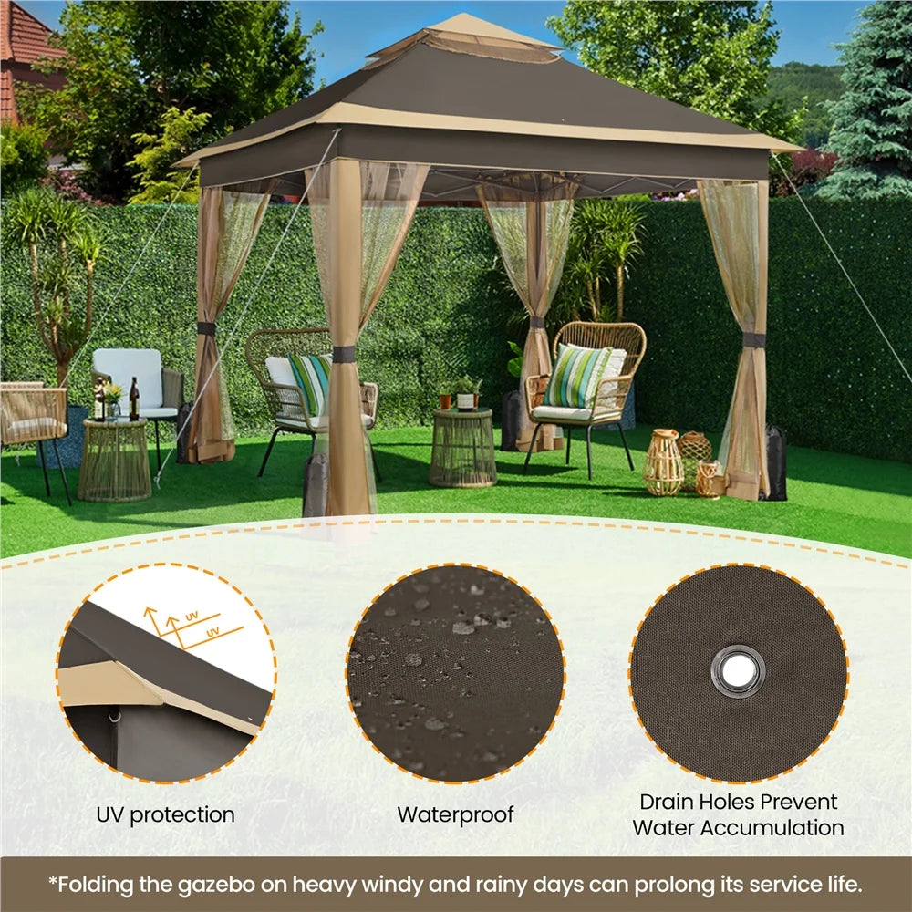 11x11 FT Pop-Up Gazebo with 4 Mesh Sidewalls X853532
