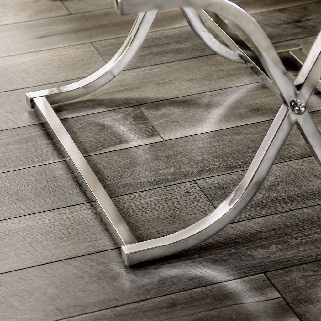 Chrome Metal Square End Table J582