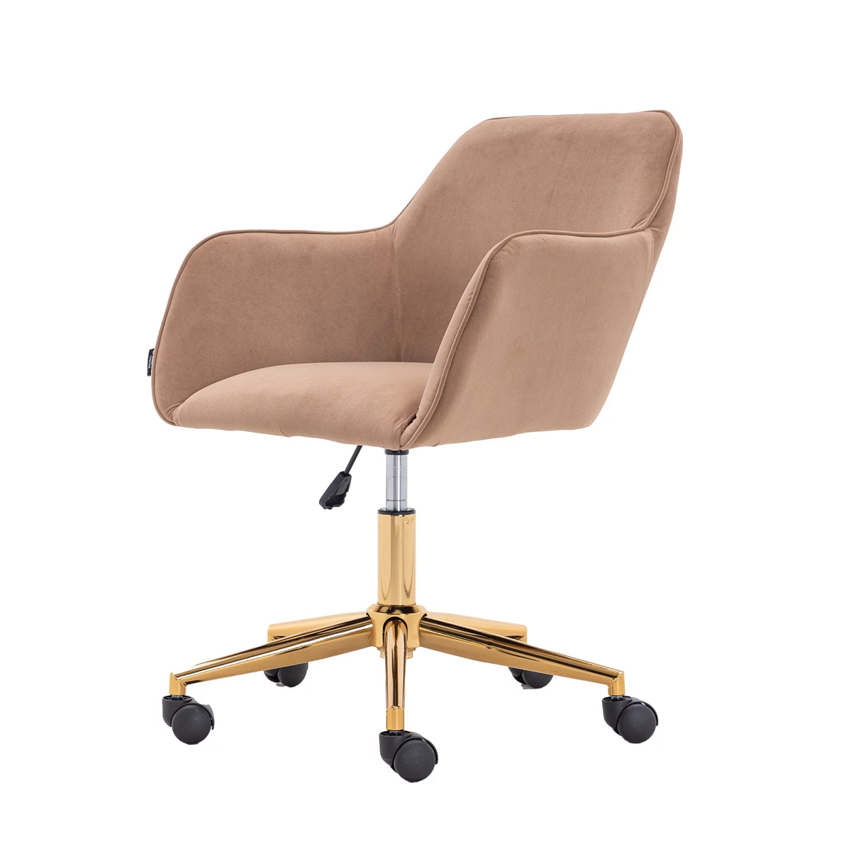Velvet Adjustable Height Office Chair with Metal Legs and Wheels I5310