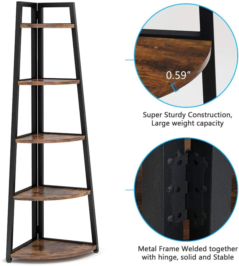 70 inch 5 Tier Corner Bookshelf Z63638