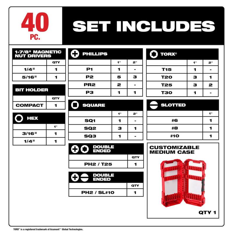 Alloy Steel Screw Driver Drill Bit Set 40-Piece D8388