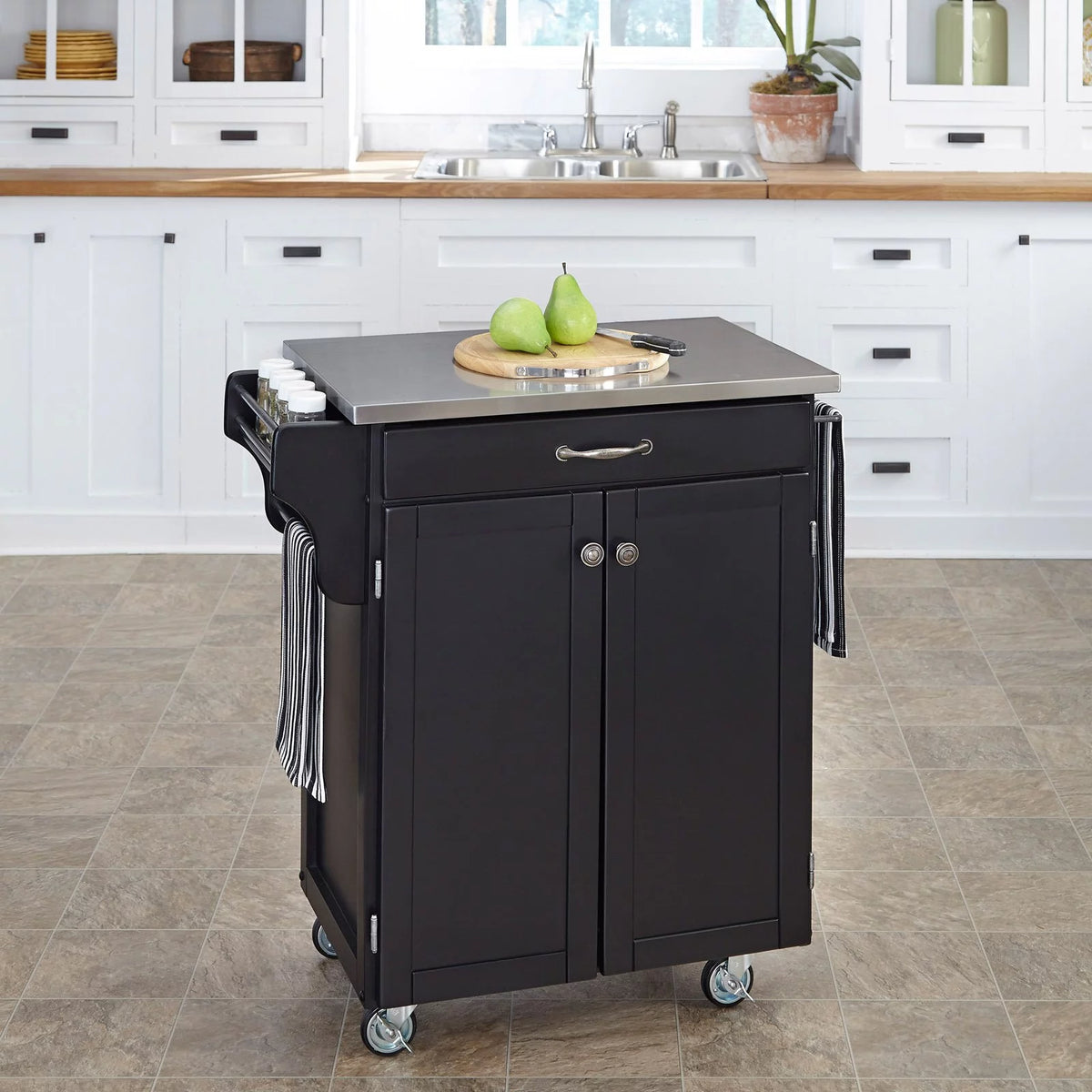 Off White Wood Kitchen Cart W921400