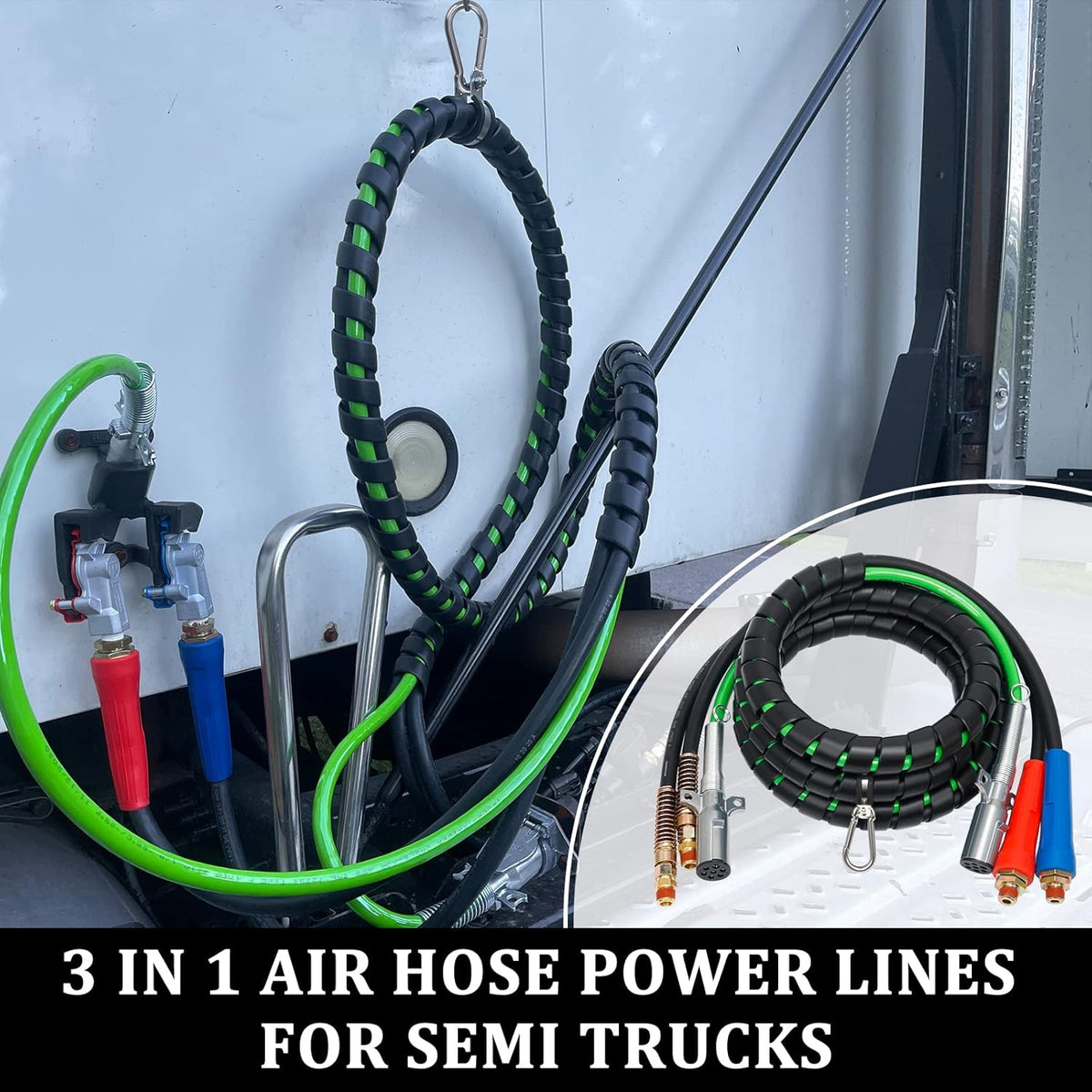 12 FT Semi Truck Air Hose Kit with Glad Hands A485
