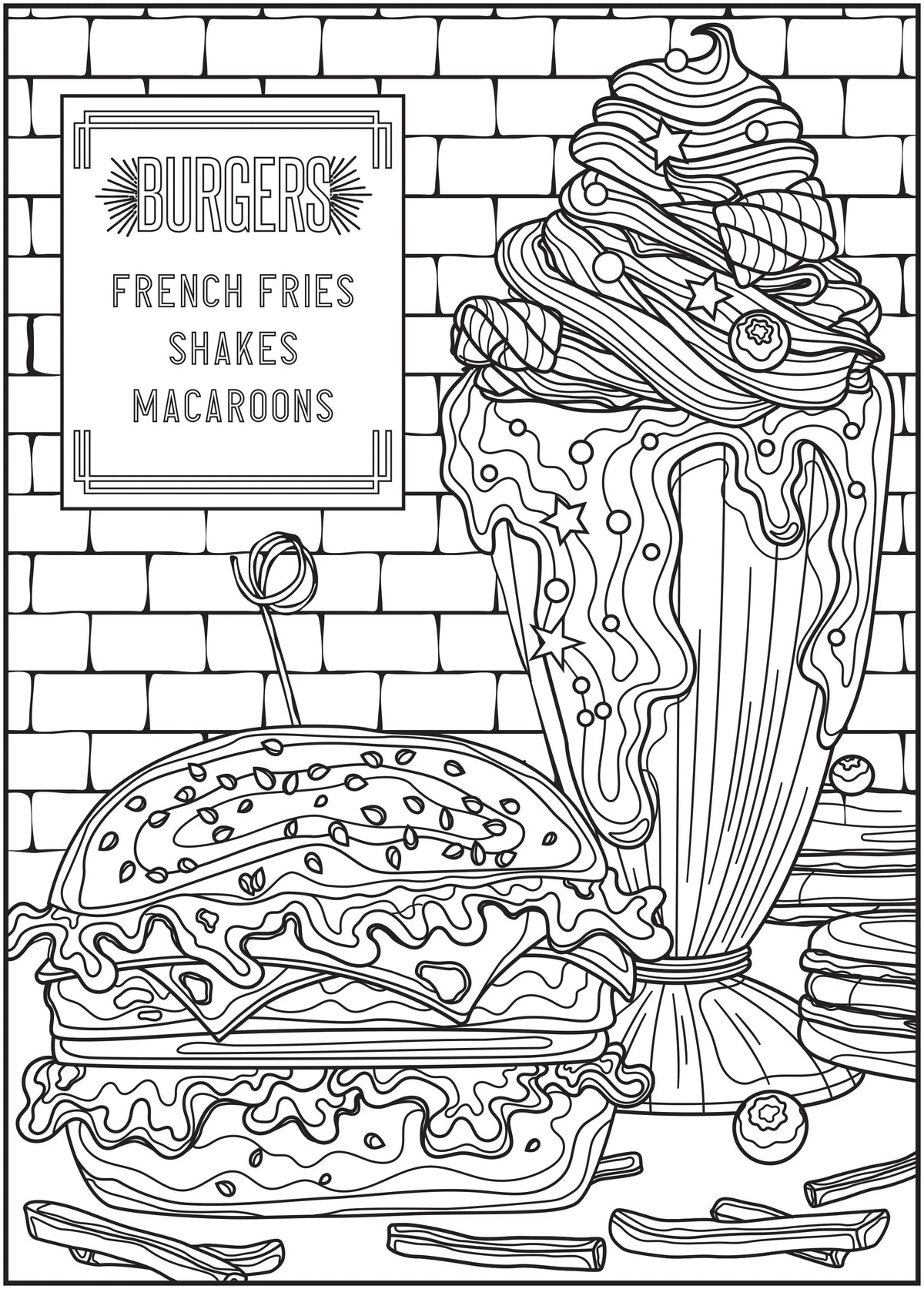 Sweet & Savory Adult Coloring Book, 64 Pages X90913
