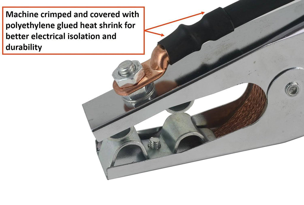 200 Amp Welding Leads Assembly Set with Terminal Lug Connector, #2 AWG Cable, 25 Feet Each Lead J736197