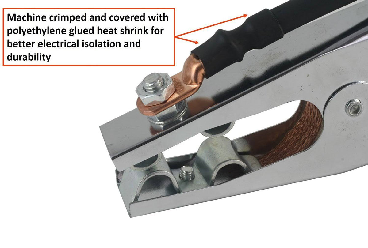 200 Amp Welding Leads Assembly Set with Terminal Lug Connector, #2 AWG Cable, 25 Feet Each Lead J736197