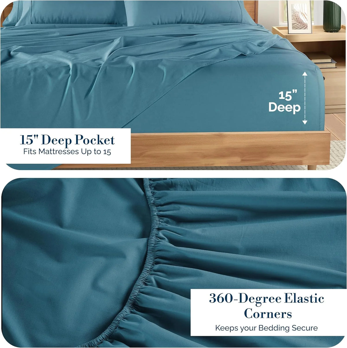 Blue Heaven 6 Piece 100% Cotton Percale Sheet Set F6613