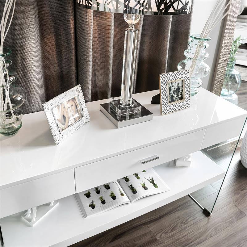 White Storage Console Table A536224