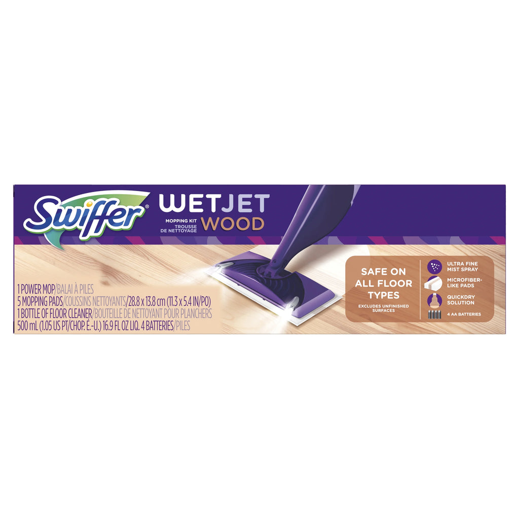 Wood Mop Starter Kit (1 Mop, 5 Pads, 1 Floor Cleaning Solution) B1777