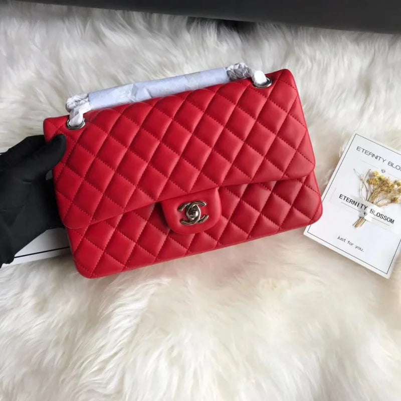 Red Medium Size Lambskin Leather Flap Bag G64003