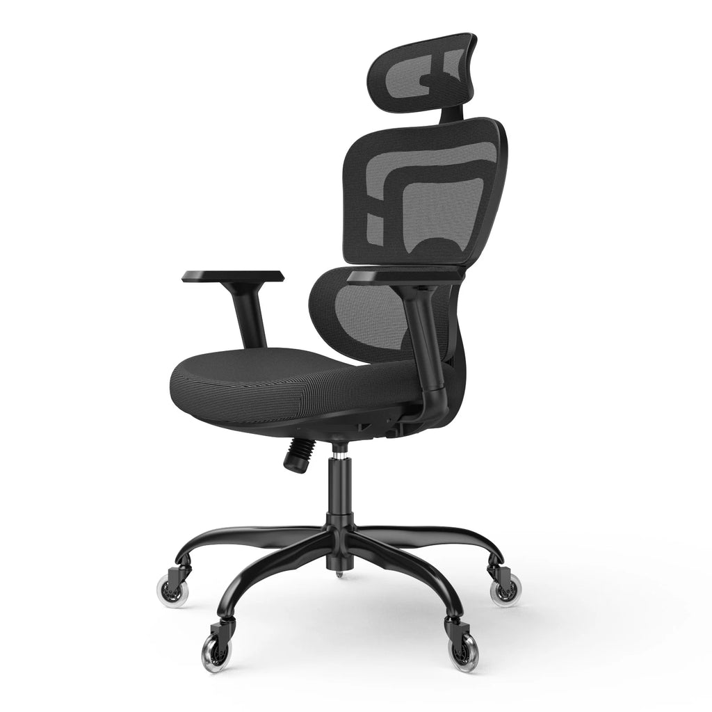 Black Ergonomic Mesh Office Chair with Lumbar Support and Wheels G495