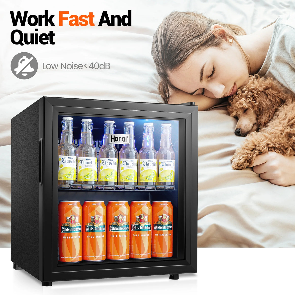 62-Can Beverage Refrigerator and Cooler with Glass Door N789