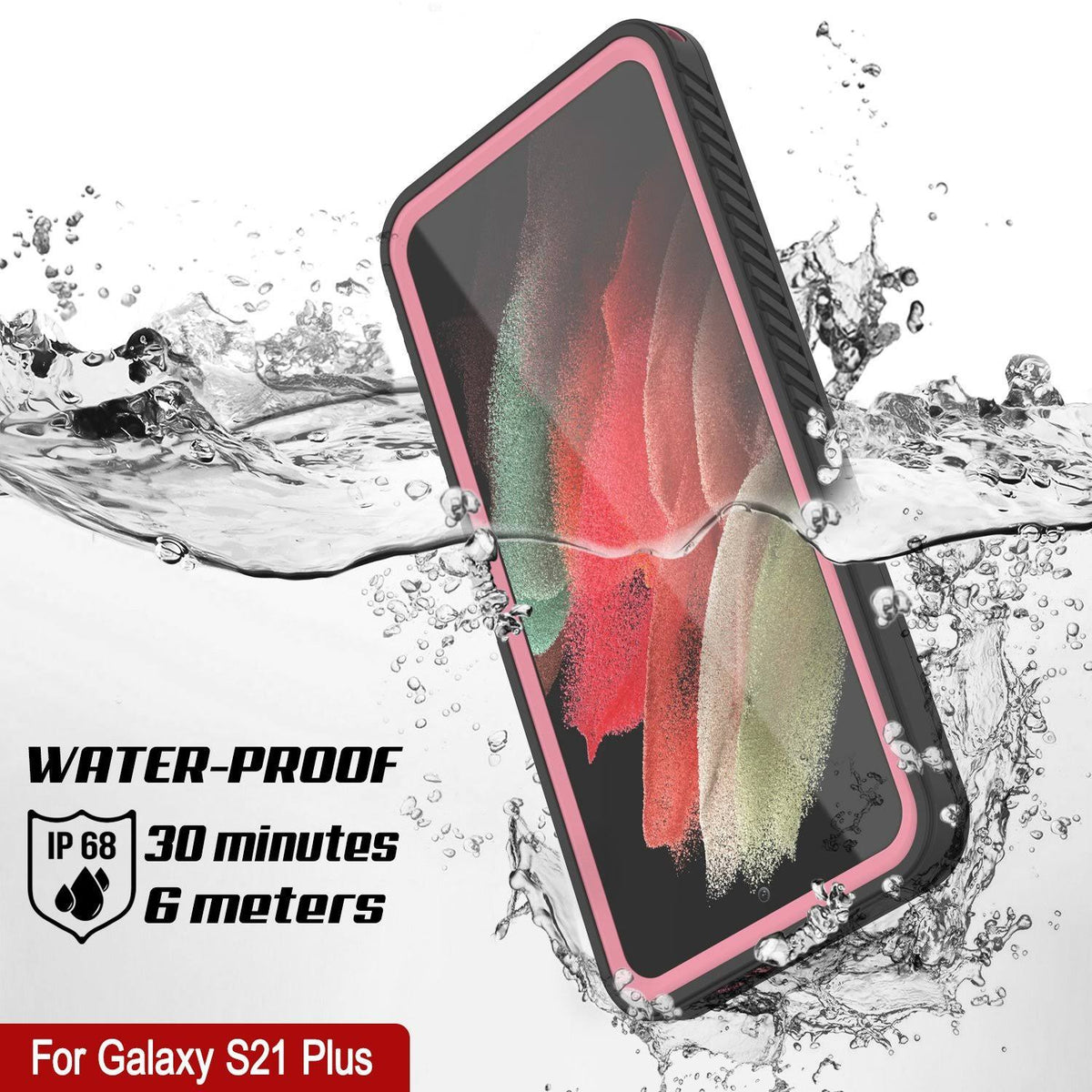 Galaxy S21+ Plus Water Shock Snowproof Slim Screen Protector Case Pink N284