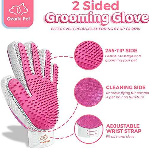 Dog and Cat Deshedding Brush and Shedding Glove H732225