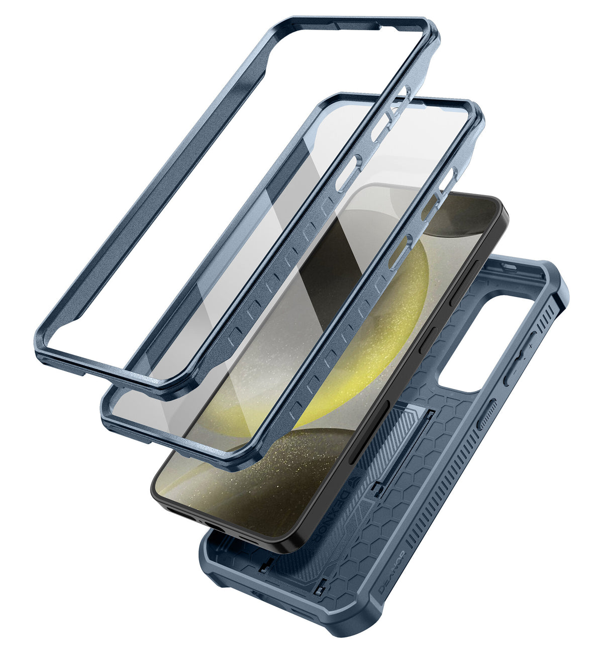 Blue Heavy-Duty Shockproof Rugged Case with Slide Camera Cover, Screen Protector & Kickstand S82832