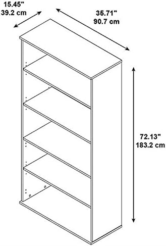 5 Shelf Bookcase in Mocha Cherry Y62058