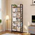 6 Tiers 69 inch Freestanding Bookshelf Black & Brown Z6056