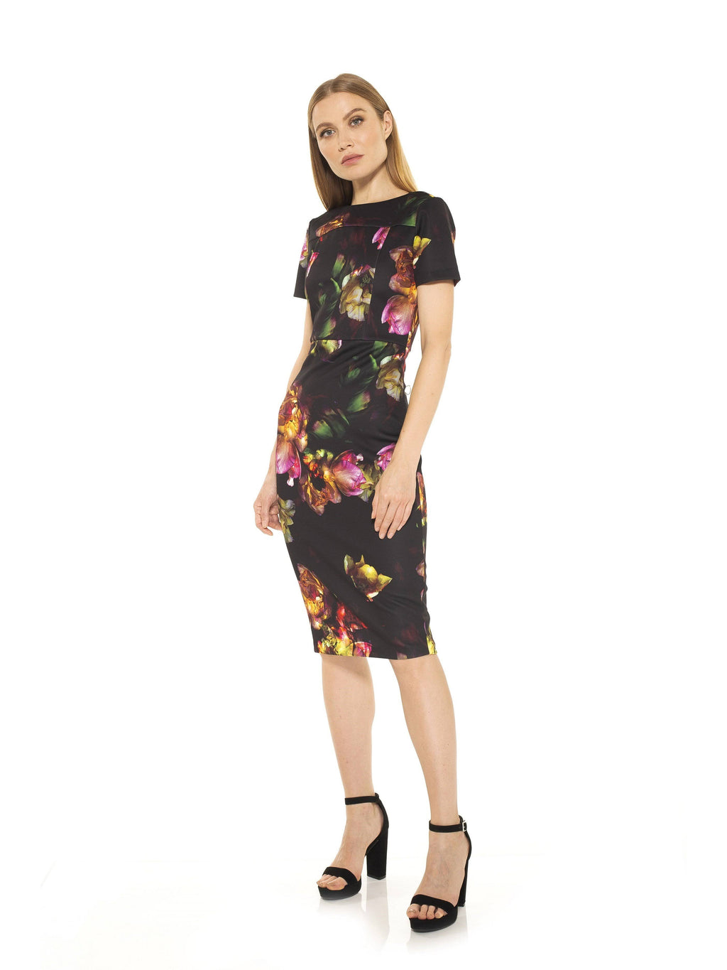 Black Midi Sheath Dress Z75466