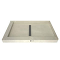Double Curb Shower Pan with Center Trench Drain R9812