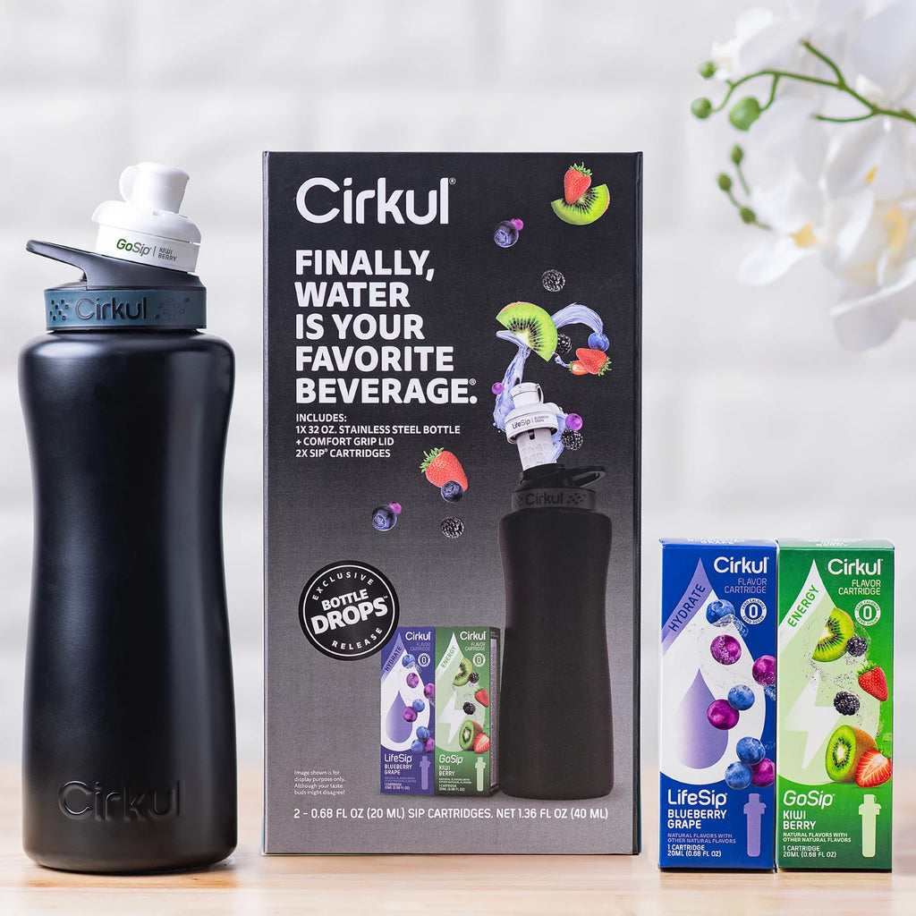 32oz Rose Gold Stainless Steel Water Bottle Starter Kit with Lid and 2 Flavor Cartridges F239969