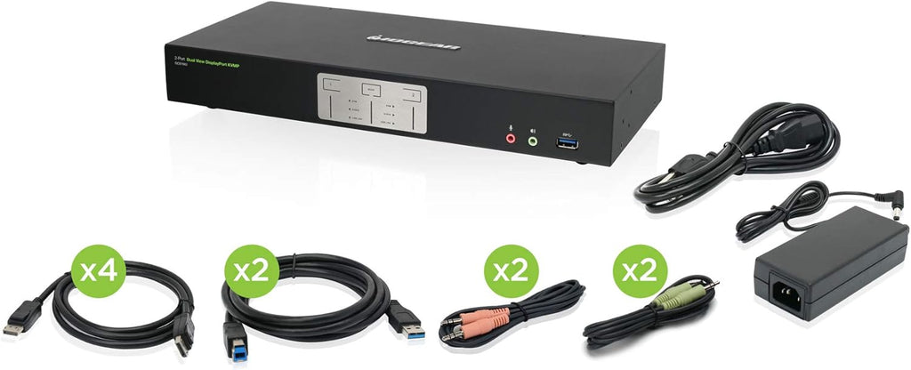 2-Port HDMI Cable KVM Switch with Cables and Audio, Black J3964