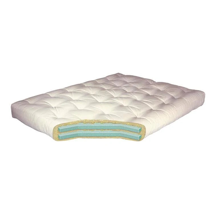 8x22 Double Foam Cotton Futon Mattress, Microfiber, Twin, Black G250650