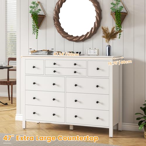 Black 10 Drawer Wood Dresser L12254