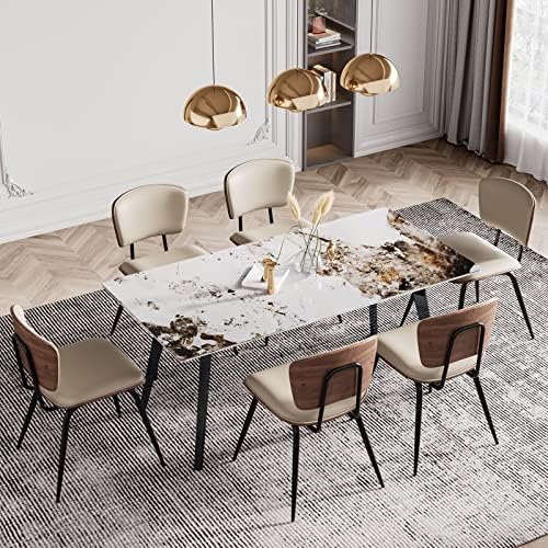Beige Fabric Dining Chair Pack of 2 C9023