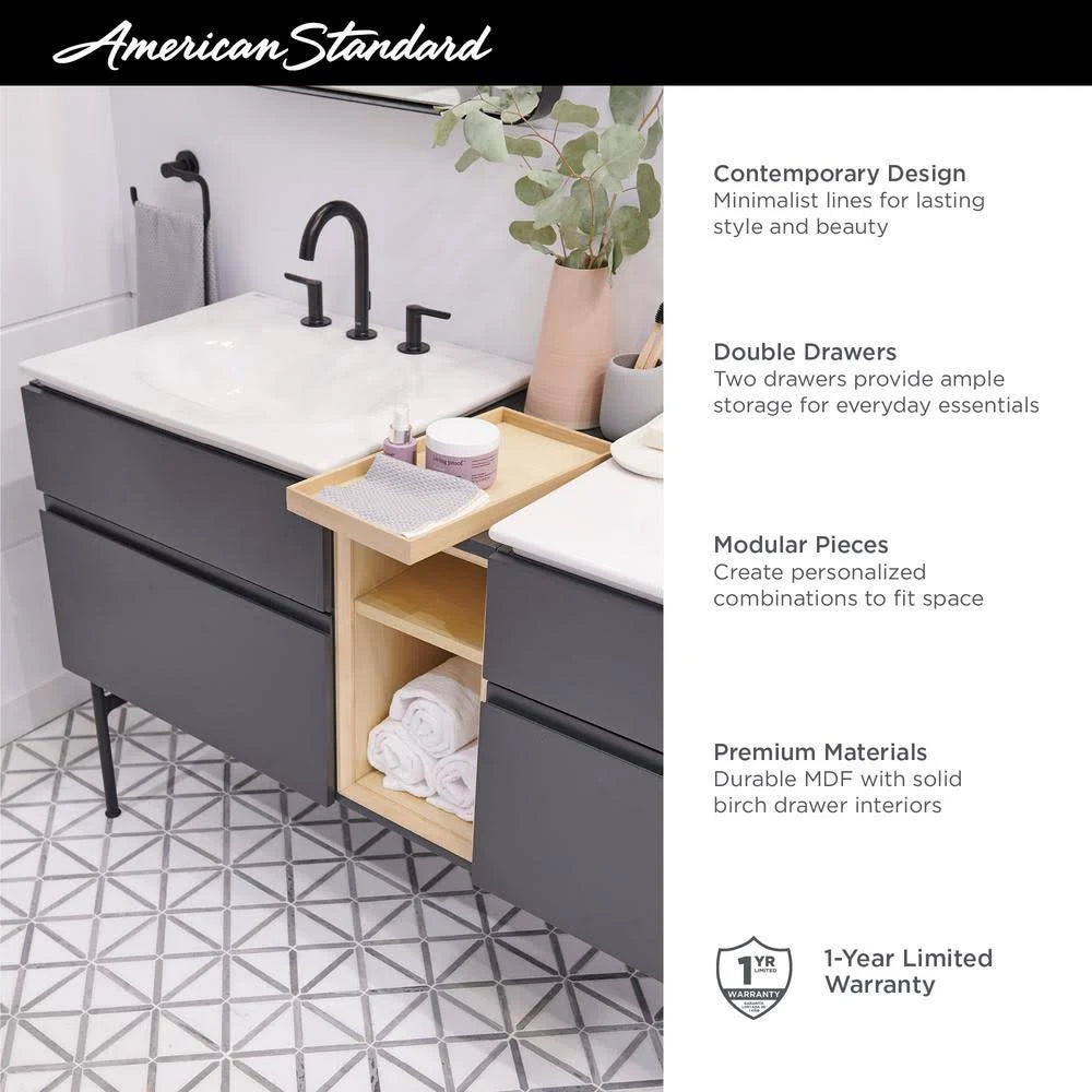 White Double Drawer Bath Vanity Cabinet N140473