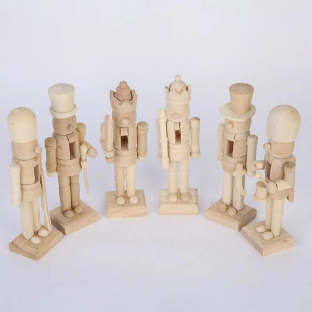 6 Set Unfinished Wooden Nutcracker Figures N190