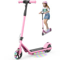Electric Scooter with Adjustable Speed and Height, Colorful Lights, Double Brake O25213