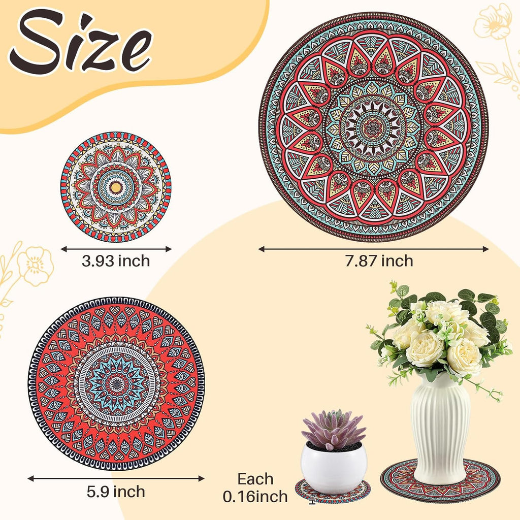 6 Pcs Absorbent Non Slip Round Plant Pot Mat X932571