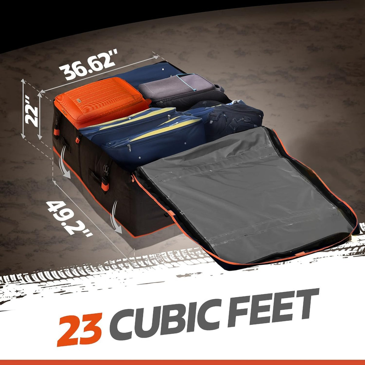 19 Cubic Feet Waterproof Car Roof Bag & Rooftop Cargo Carrier F5167