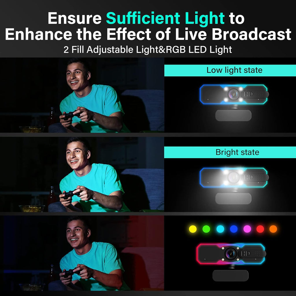 HD 1080p Webcam with Light and Microphone Z47180