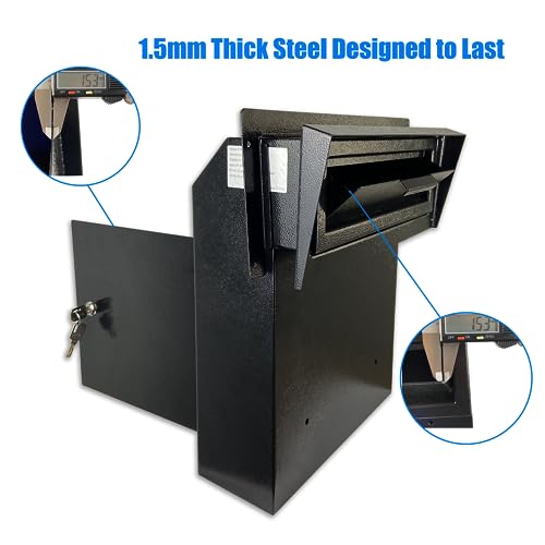 Black Galvanized Steel Locking Mailbox Door Drop Box N5038