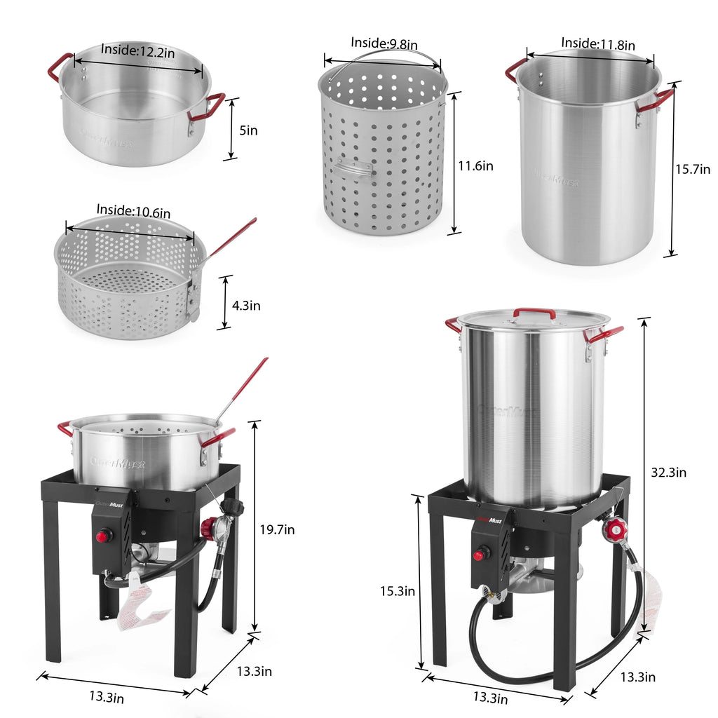 30 QT Turkey Fryer with Basket and Burner Set A55178