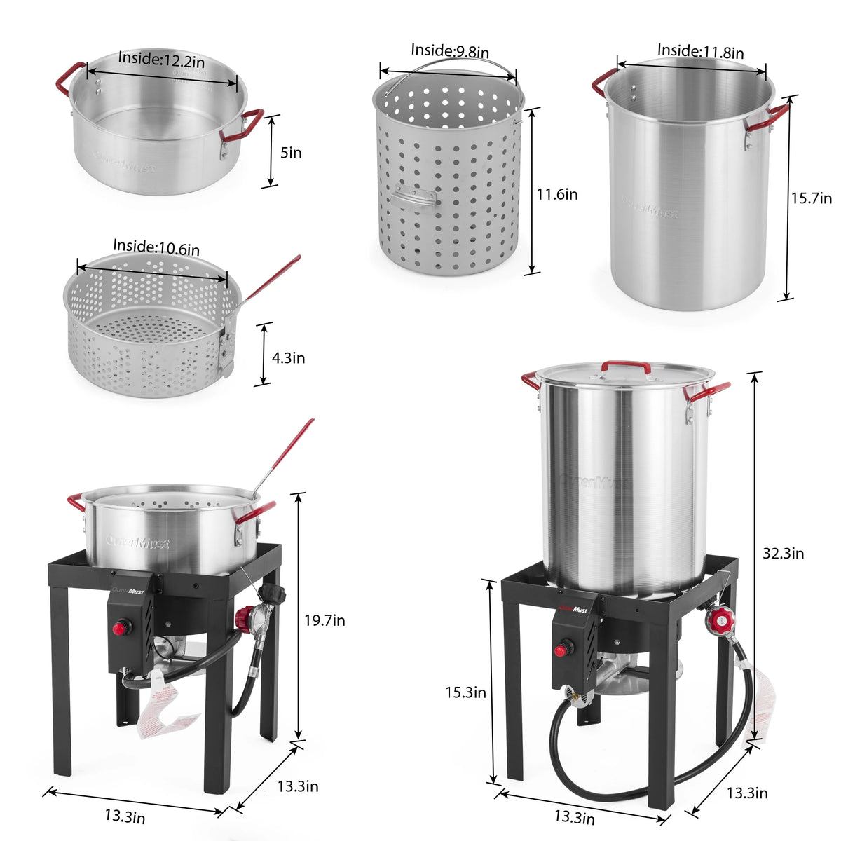 30 QT Turkey Fryer with Basket and Burner Set A55178