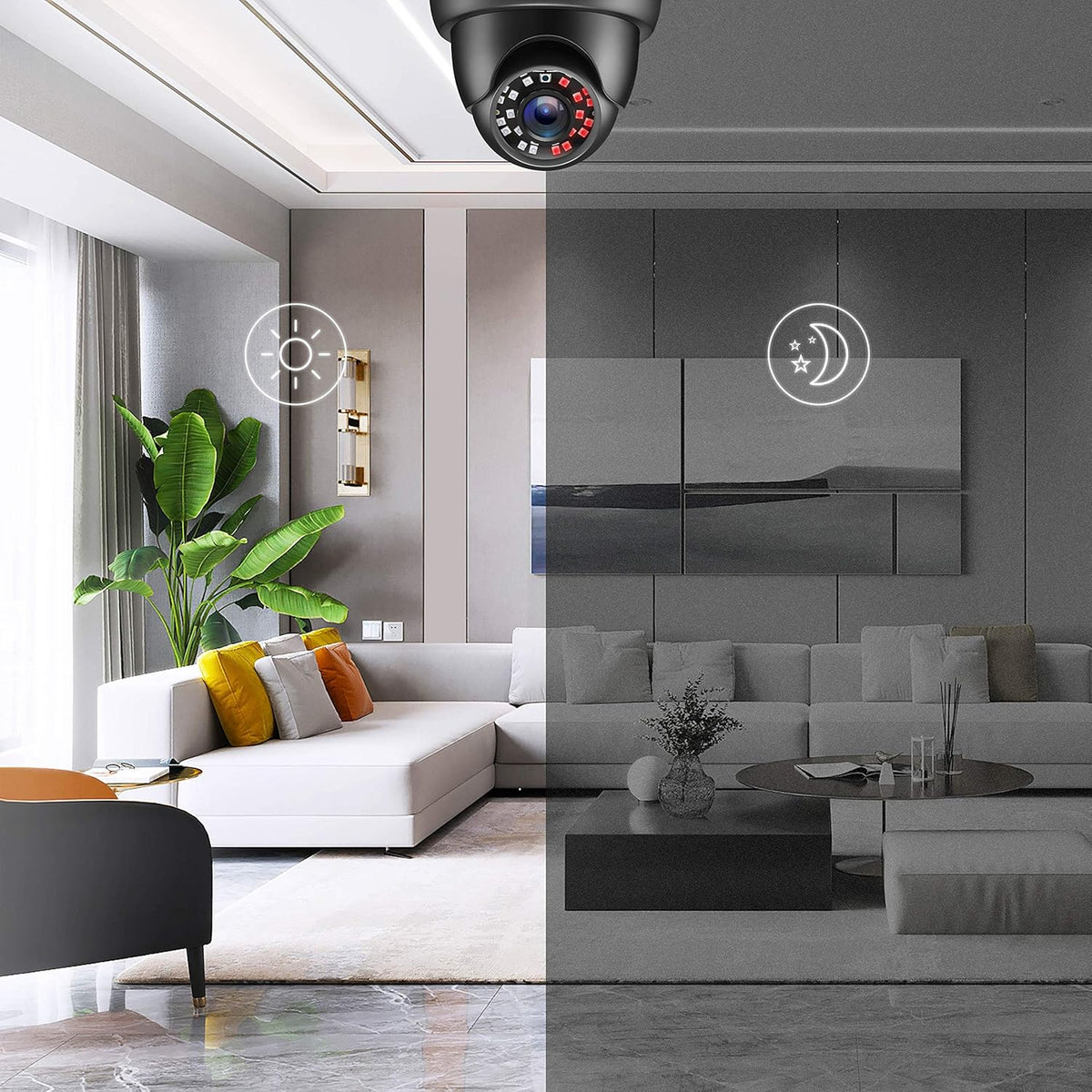 4 Pack 2MP 1080p HD-TVI Black Dome Security Camera with 80ft Night Vision U507111