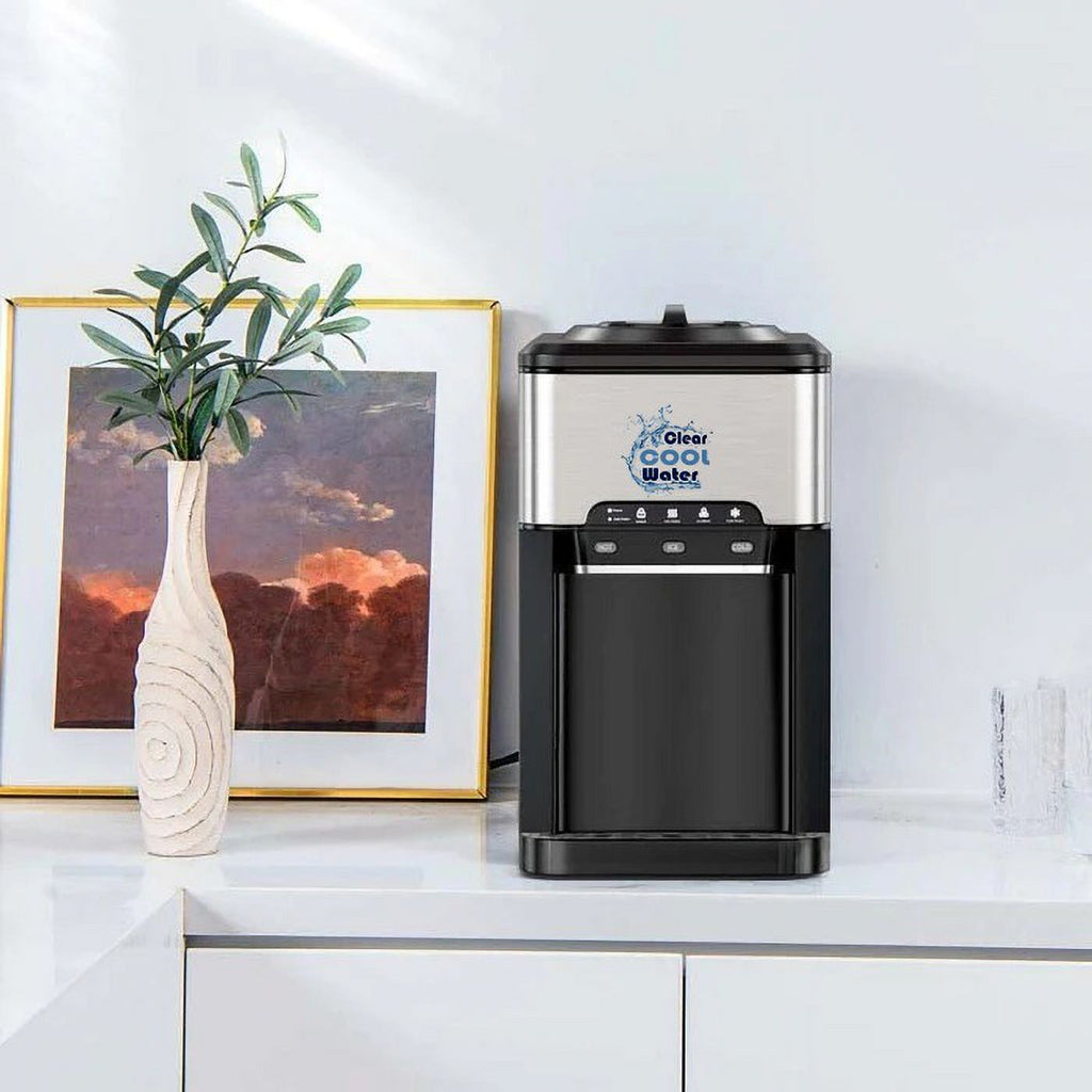 3 in 1 Countertop Water Cooler Dispenser Ice Maker with Ice Block 44 lb Ice Storage T5417