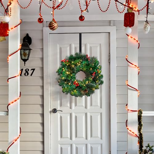 20” Artificial Christmas Wreath Prelit with 50 LED Lights Z404