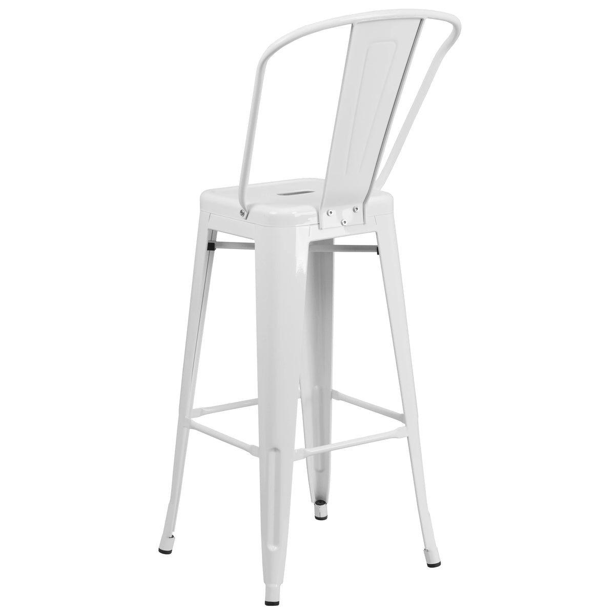 White Metal Barstool 2 Stools X57403