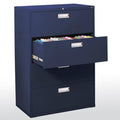 4 Drawer Lateral File Cabinet, Navy Blue L7104