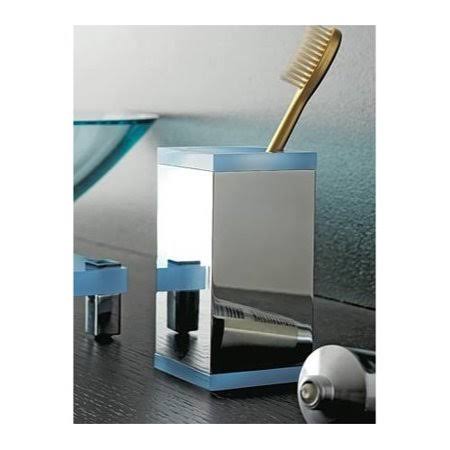 Blue Square Brass Toothbrush Holder Z345446