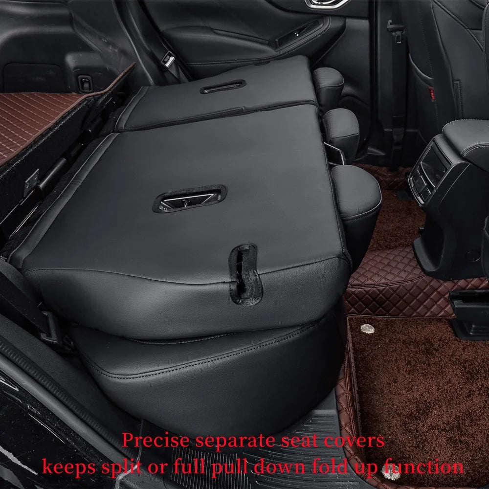 Black/Red Leatherette Full Set Car Seat Covers Y2771